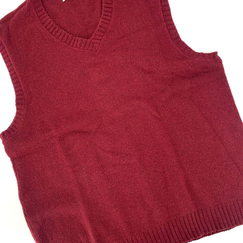 The Fox Collection Men's VTG Wool Blend Red Grandpa Sweater Vest 2XLT USA